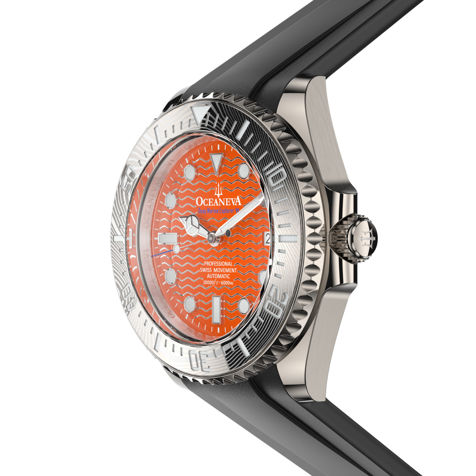 Oceaneva 6000m Grade 5 Titanium AUTOMATIC Watch SWISS MOVEMENT Orange