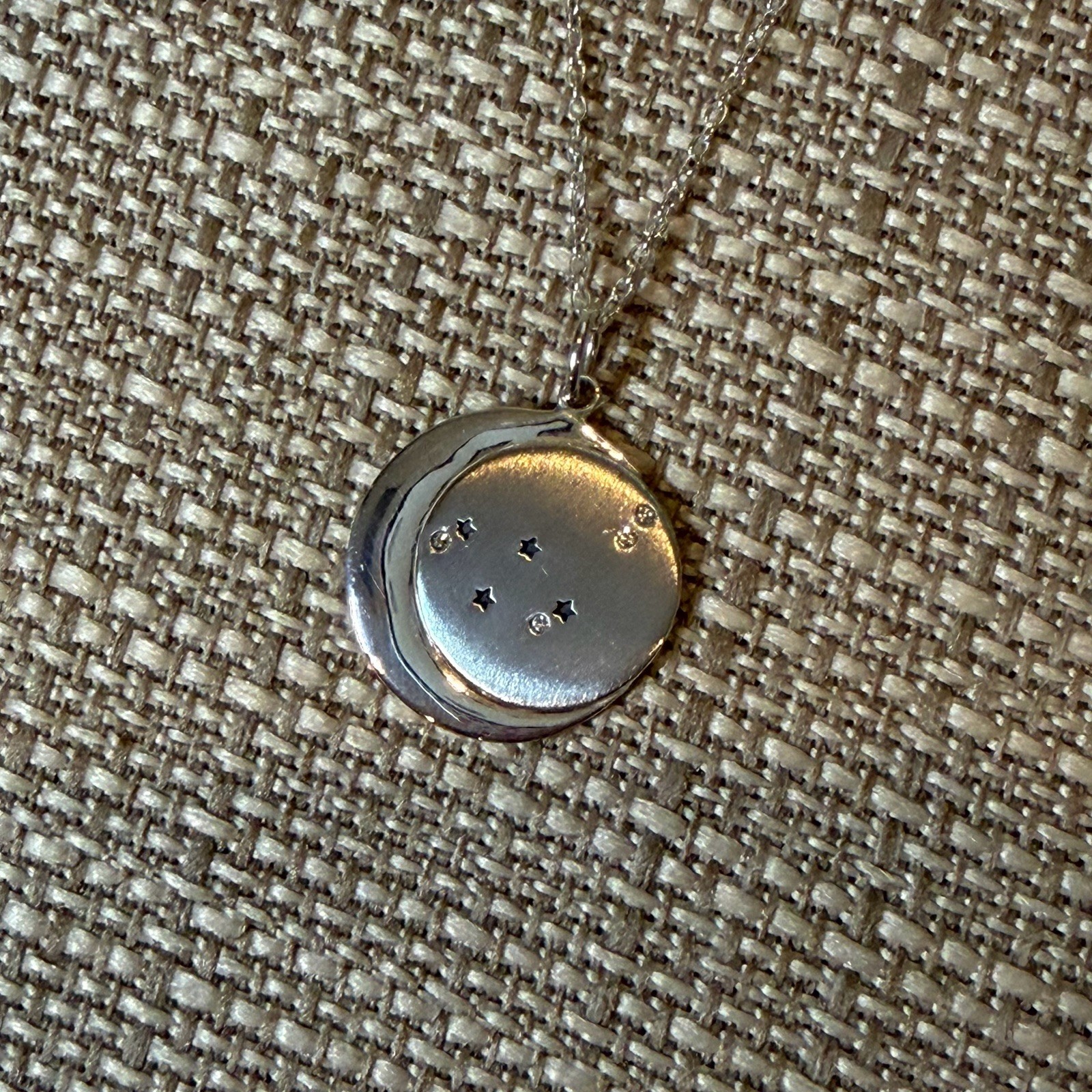 NEW! Silpada Sterling Silver Capricorn Celestial CZ Moon Pendant 18”-20” Charm