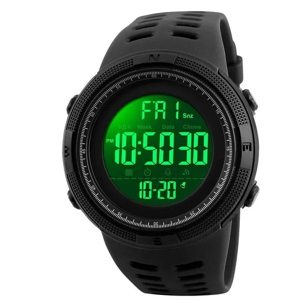 SKMEI Men’s Waterproof Digital Watch – 50M Shock Resistant Military Sport LED Ch