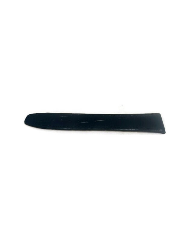 Open Ended Watch Strap, Black Calf Leather, Alligator Grain, Matt Finish