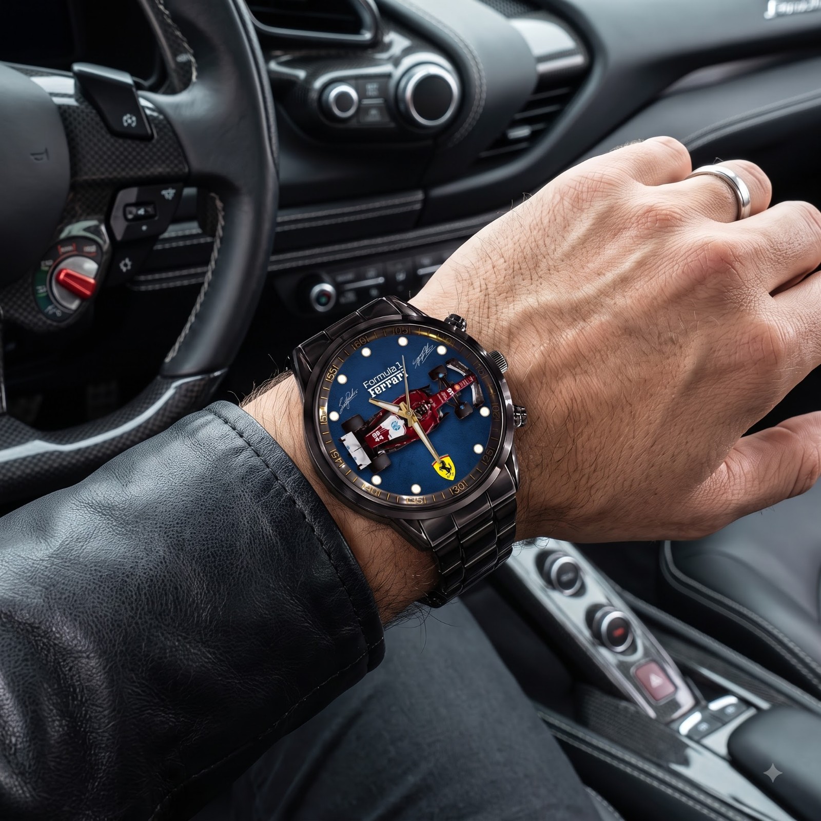 Personalized Ferrari Italian Racing Stainless Steel Watch Motorsport Gift