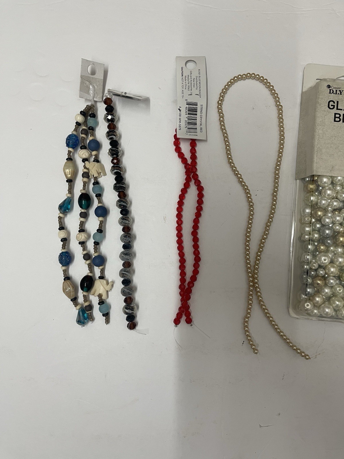 1 & 1/2lb lot of mixed glass beads jewelry findings for craft