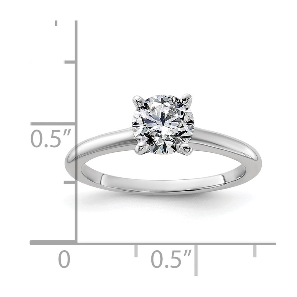 14k White Gold 1ct. Round Cut Moissanite Solitaire Engagement Ring Size 7