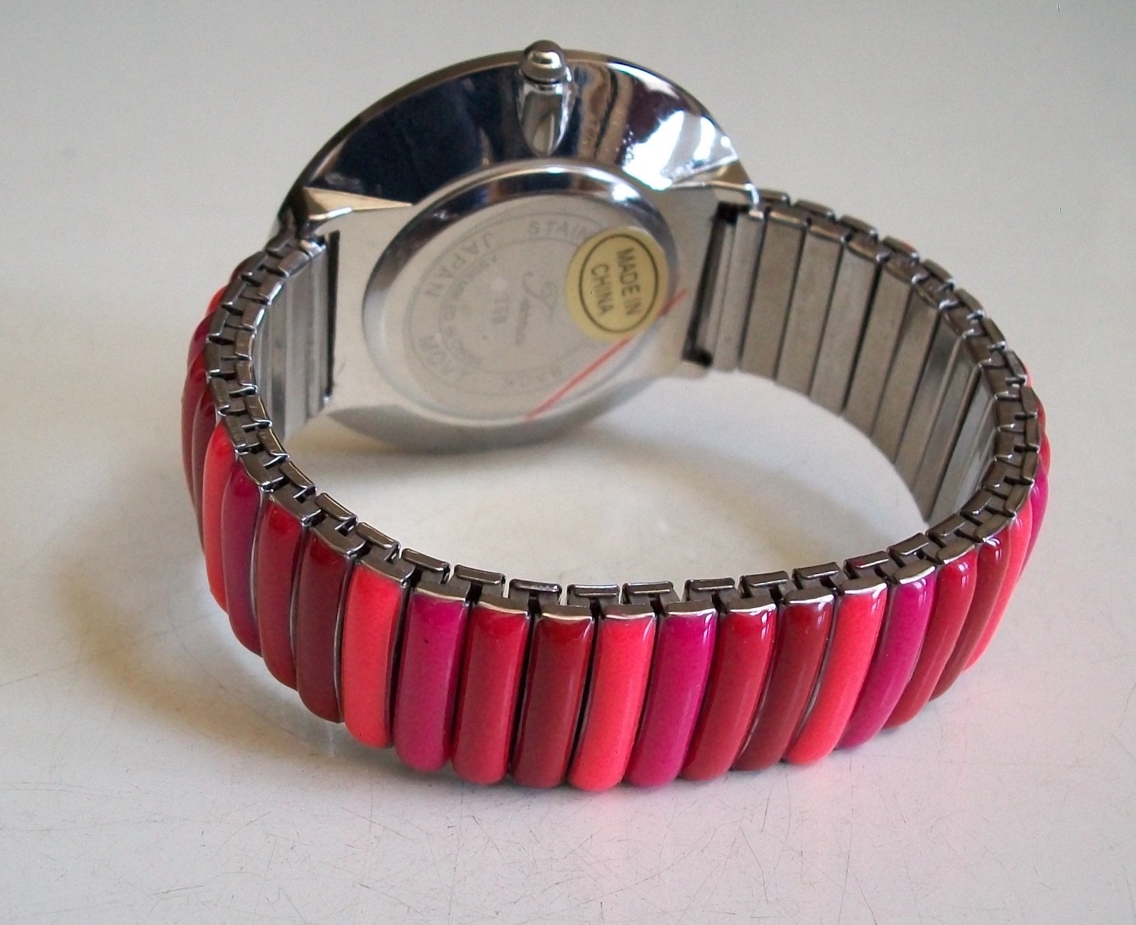 Tecno Women’s Number Dial Multicolor Stretch Band Fashion Dressy/Casual Watch