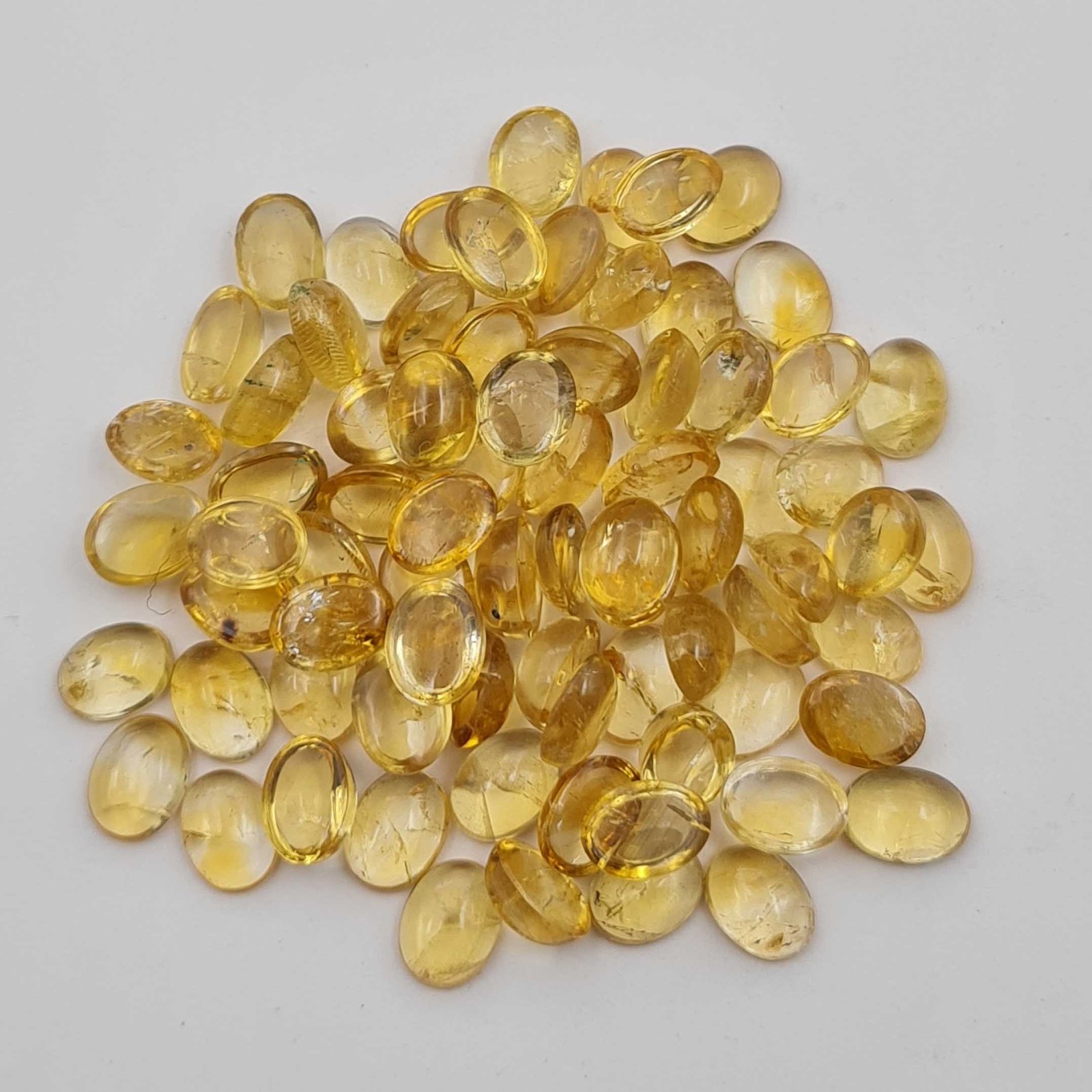 Natural Citrine Oval Cabochon Loose Gemstone Lot 84 Pcs 6*8 MM 100 CT