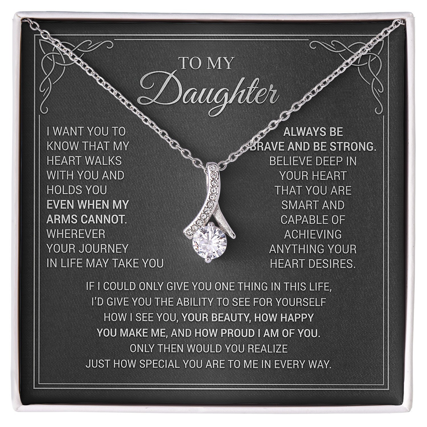 Inspirational Daughter Necklace, Meaningful Daughter Jewelry Gift For Women