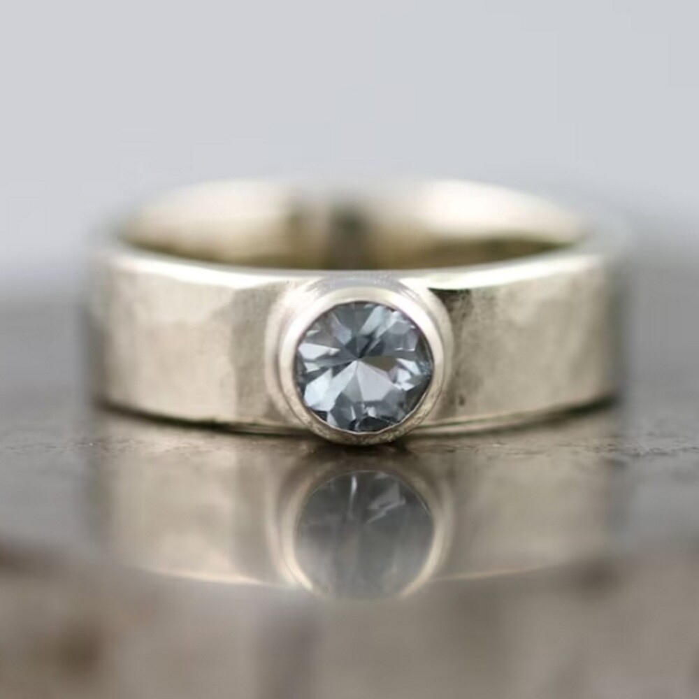 Blue Topaz Gemstone 925 Sterling Silver Spinner Ring Christmas Gift B-637