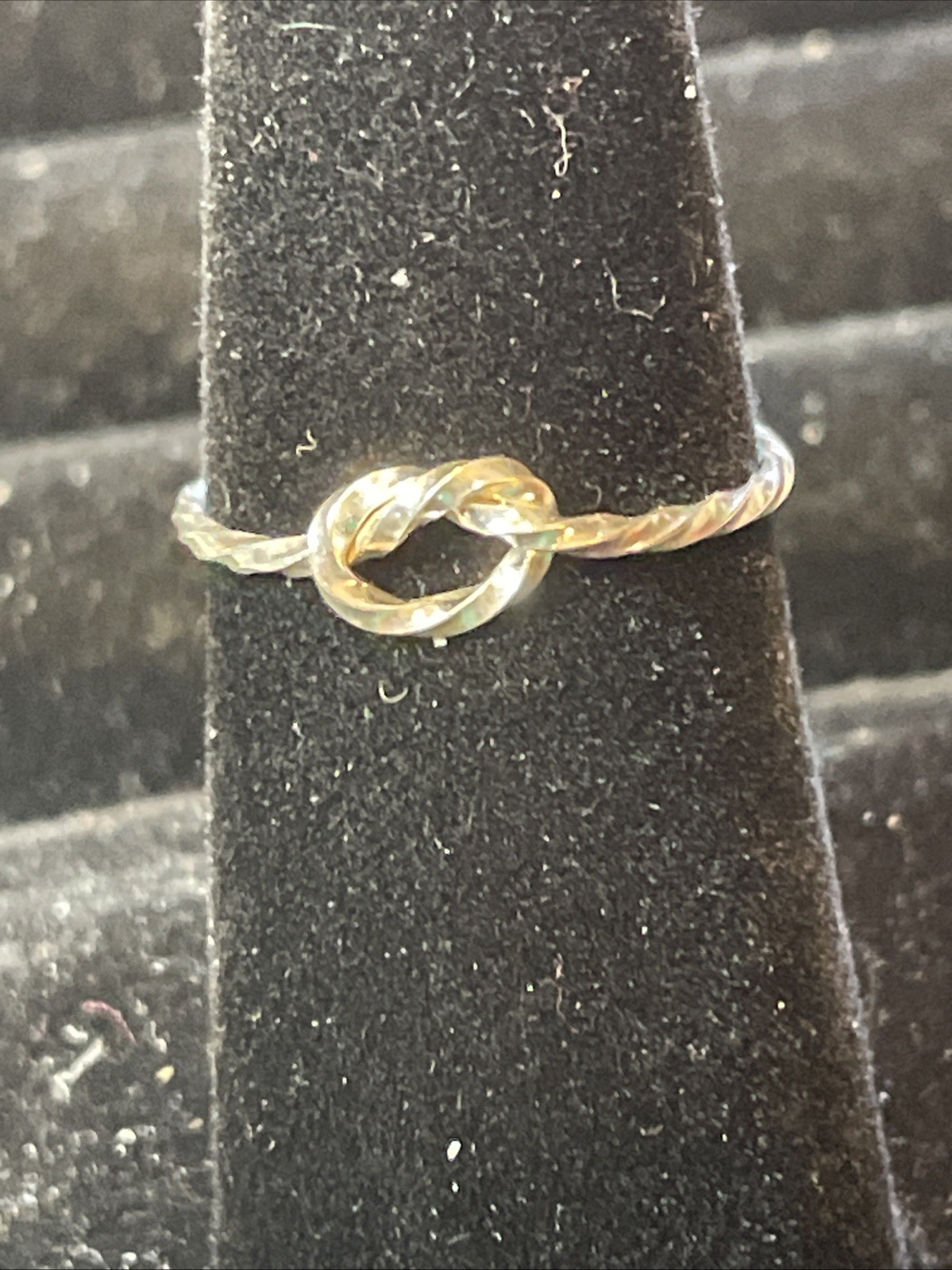 .925 Sterling Silver Ring “Love Knot” Size 8 Twisted Band Hand Crafted In USA
