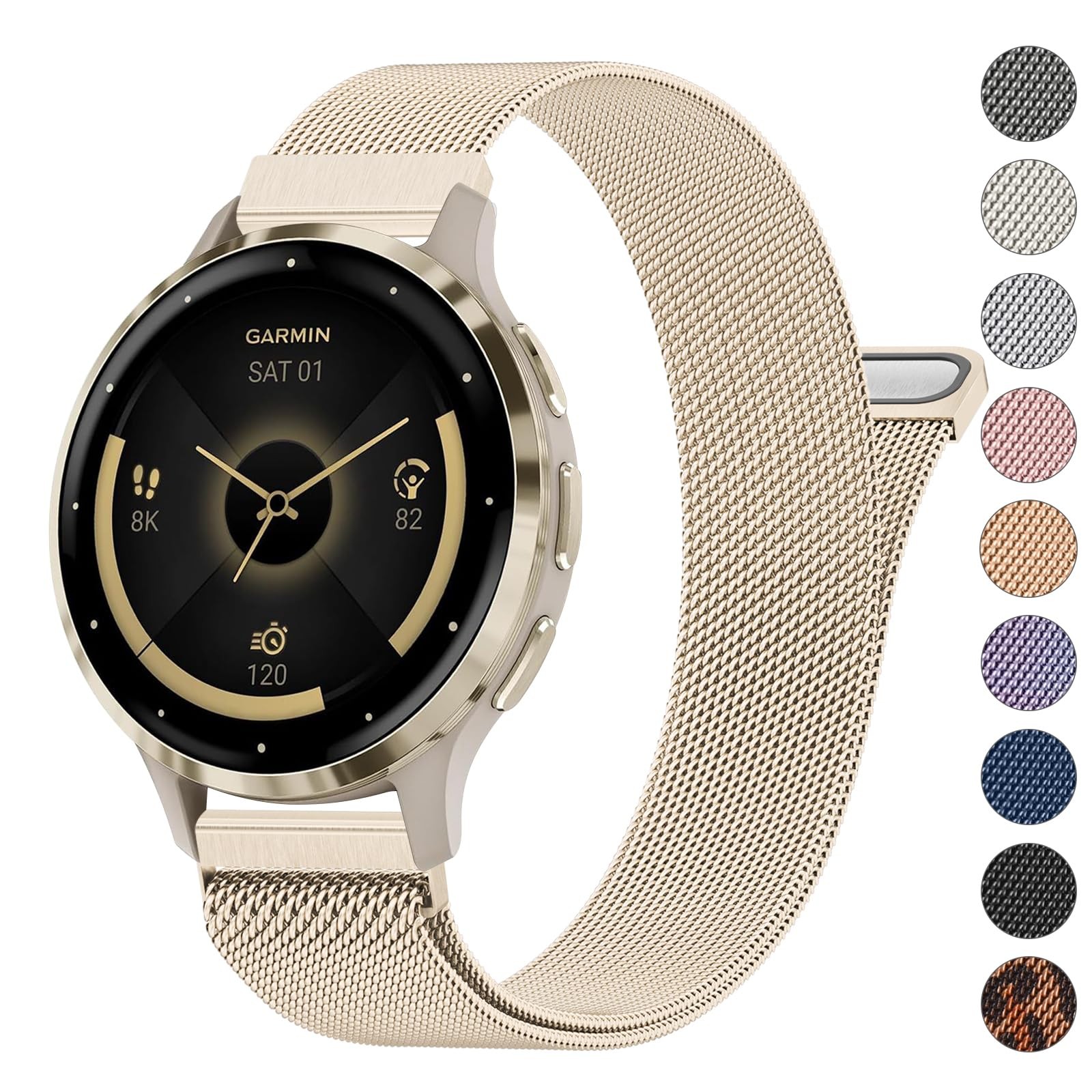 18mm Metal Bands for Garmin Venu 3S / Venu 4 41mm / Venu 2S / Vivoactive 4S /…
