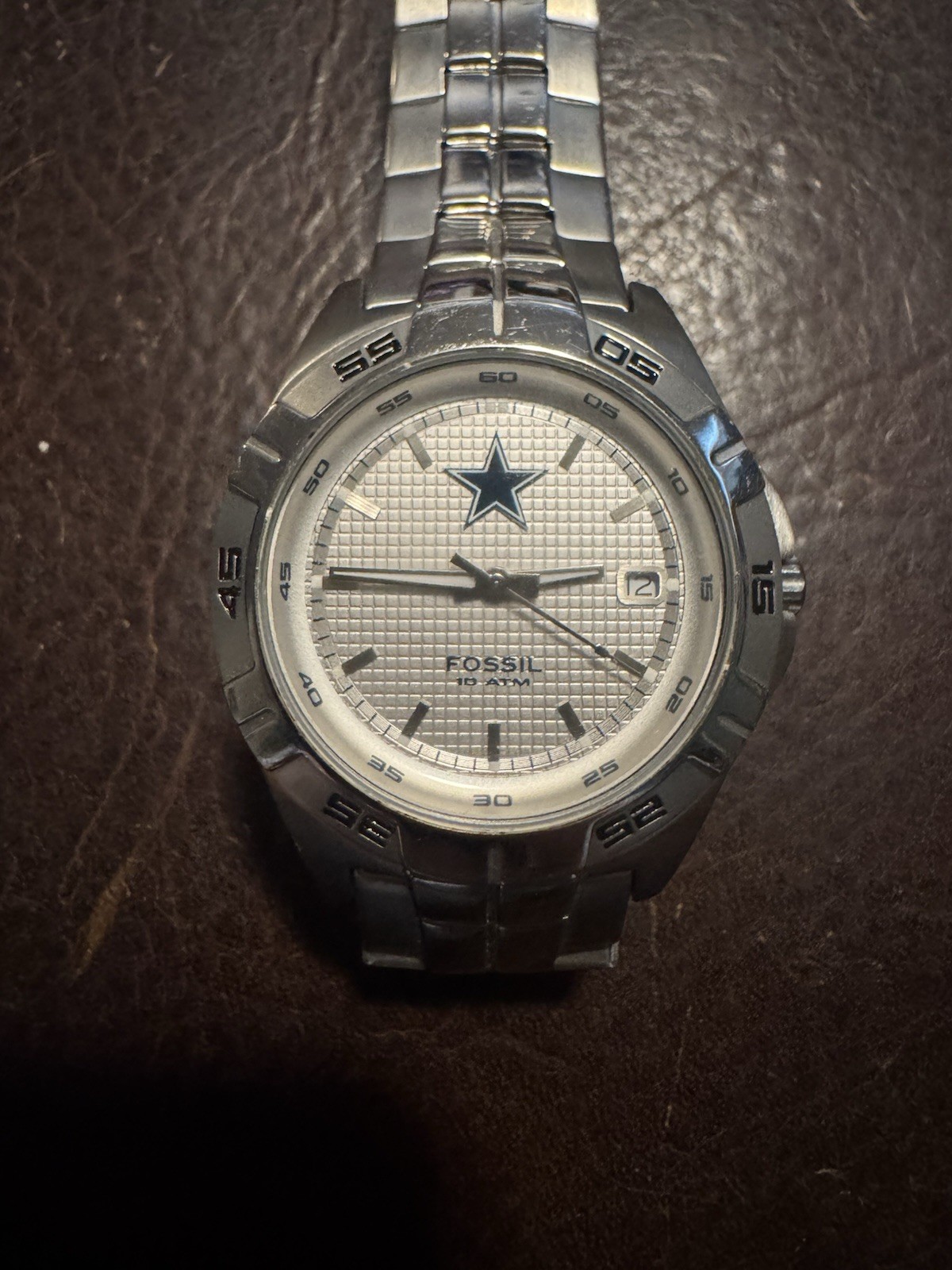 Fossil Men’s Quartz 40mm Silver Stainless Steel Bracelet Watch Date 100m