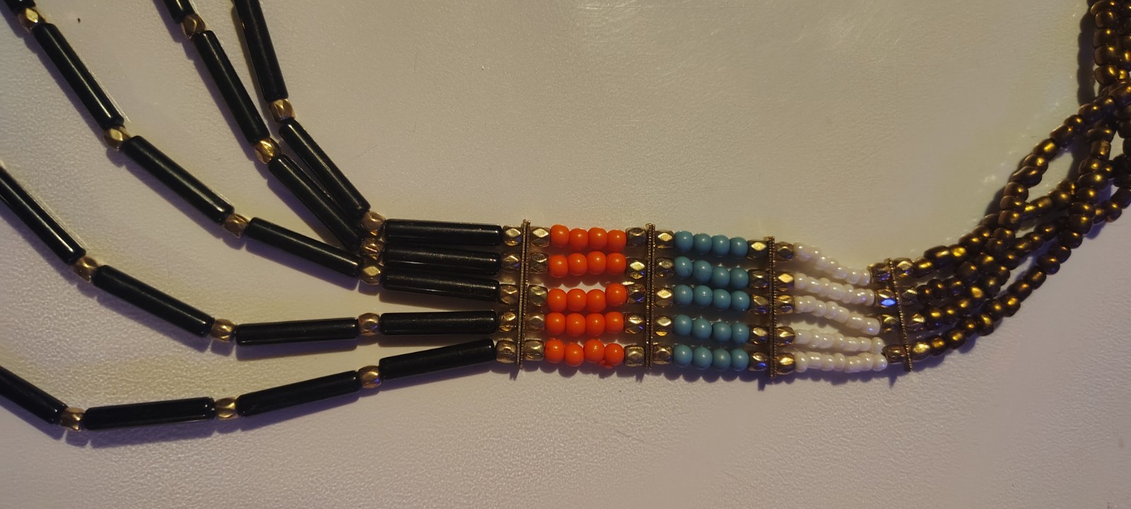 Multicolor Bohemian Multi-Strand Beaded Necklace Adjustable Lobster Clasp