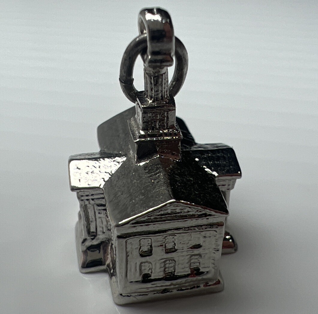 Kinney 925 Sterling Silver Retro Pendant Charm Old Capitol Iowa City Building