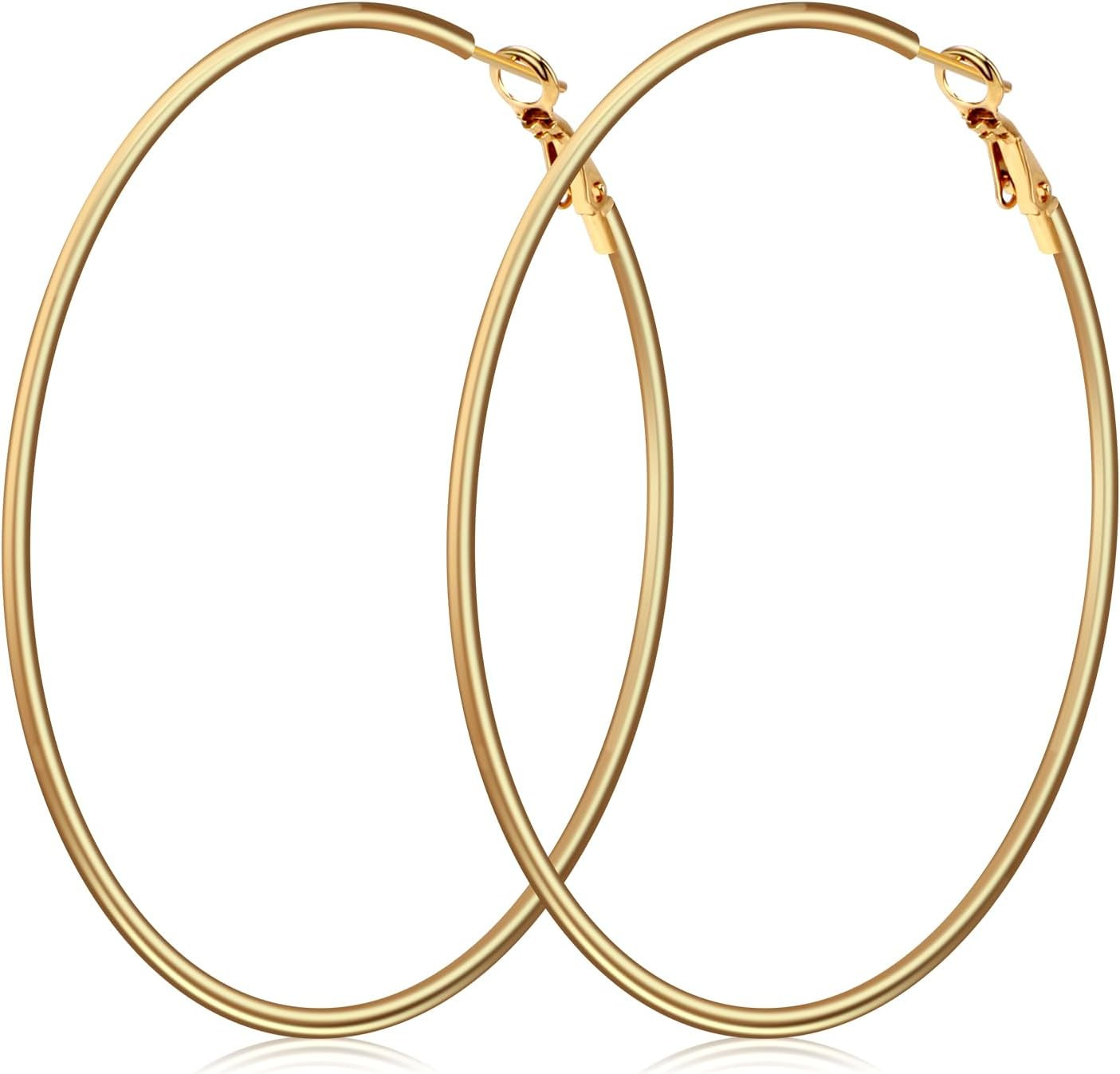 70Mm Large Hoop Earrings for Women, Silver Gold Stainless Steel Big Hoops | 14 G