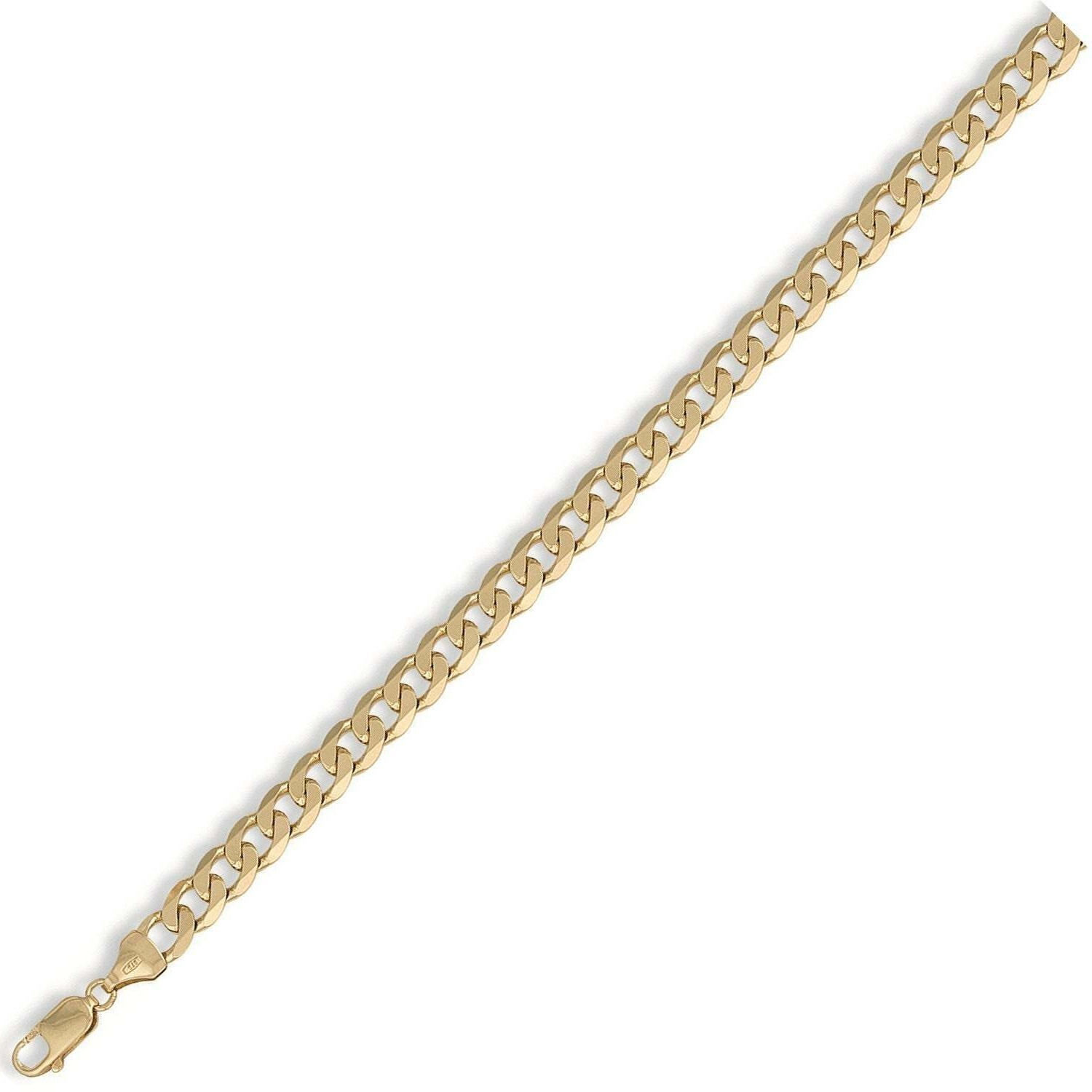 9ct Yellow Gold Curb Chain Bracelet/Necklace 7″ 8″ 16″ 18″ 20″ 22″24″ 28″ 30″