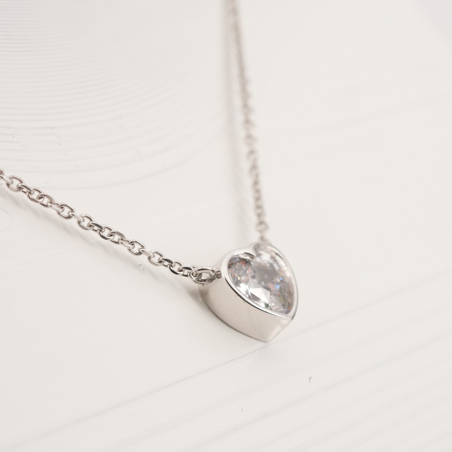 3.75g Vintage 925 Sterling Silver Crystal & CZ Slide Pendant Necklace 16in China