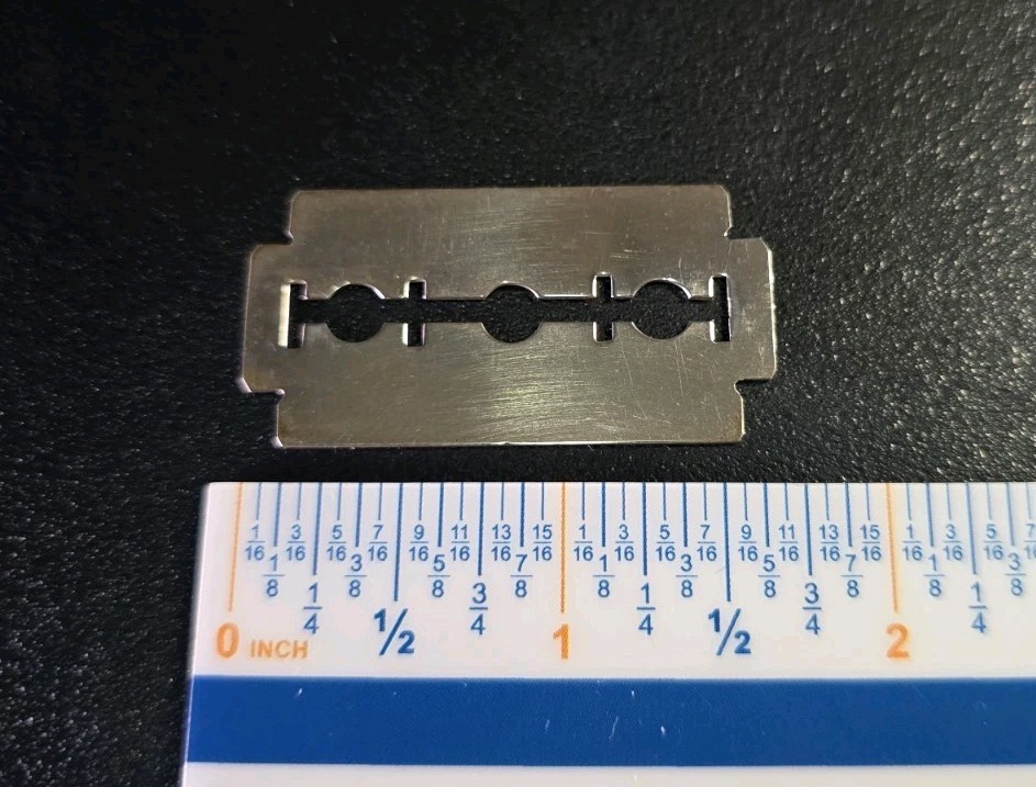 Vintage Sterling Silver Razor Blade Pendant