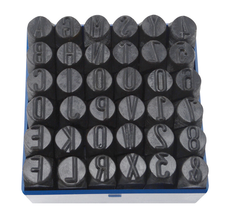 36 Pc 1/2″ 12.5mm Metal Punch Stamp Letter Number Marking Gold Silver Ingot Bars