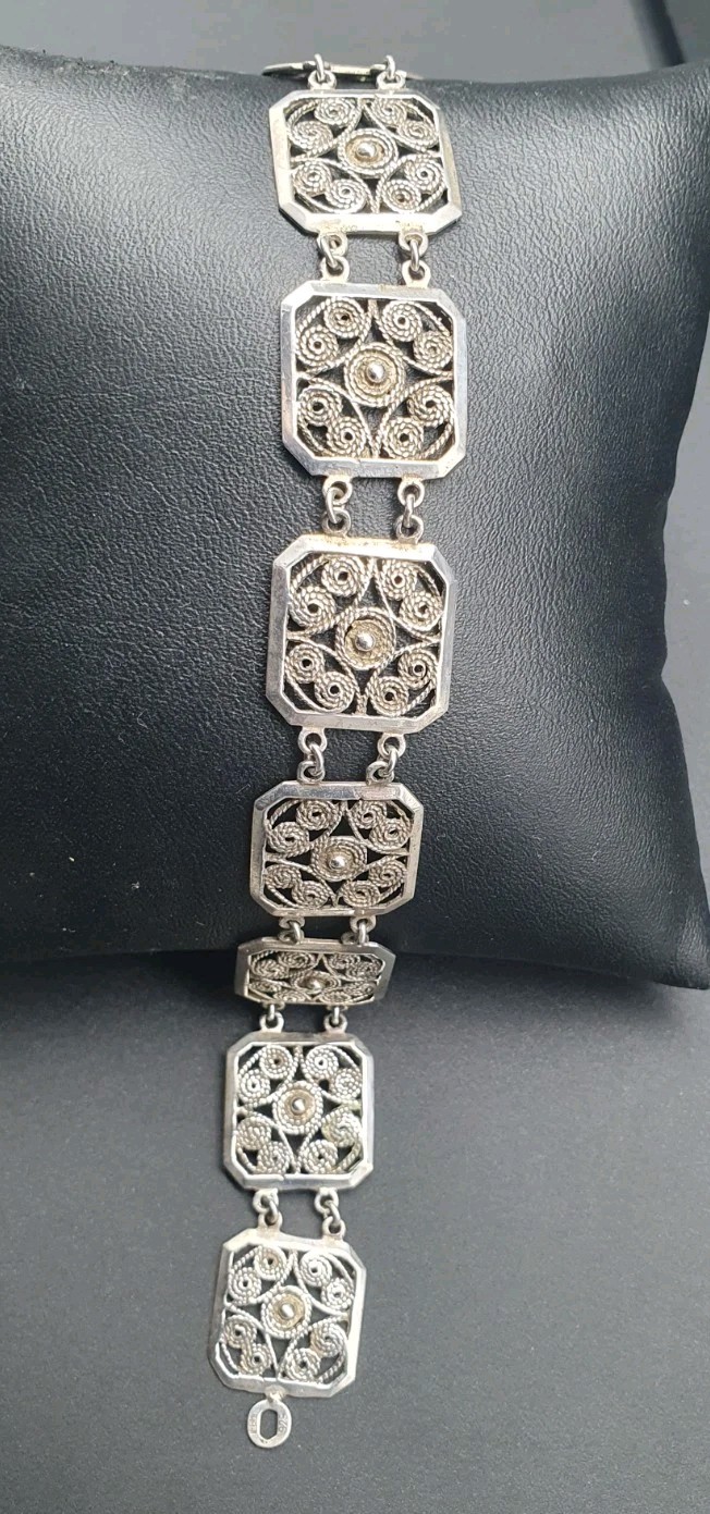 835 Silver Antique Costume Jewellery – Rico Hallmarked, Art Deco, Filigree Vintage
