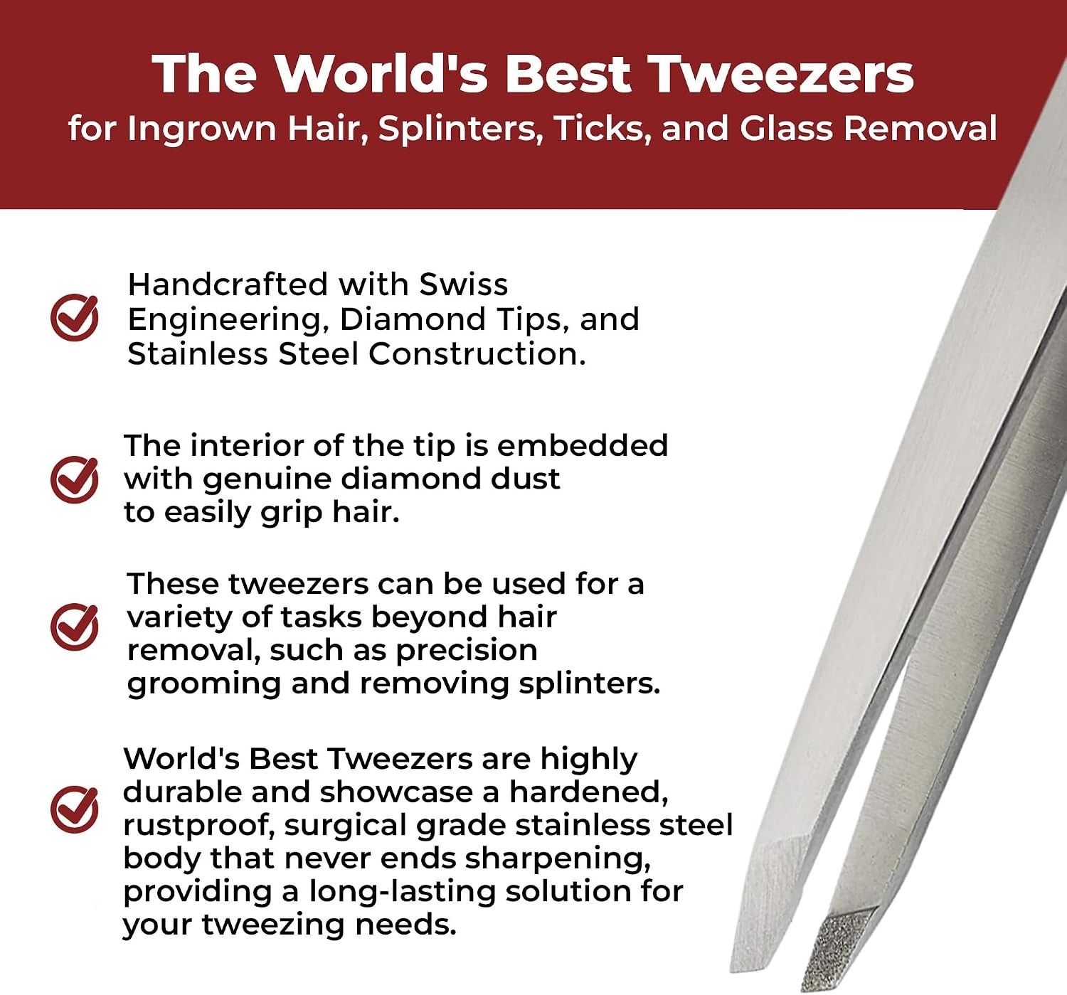 WBT Surgical Grade Diamond Tip Tweezer – Precision Grooming for Everyday Beauty