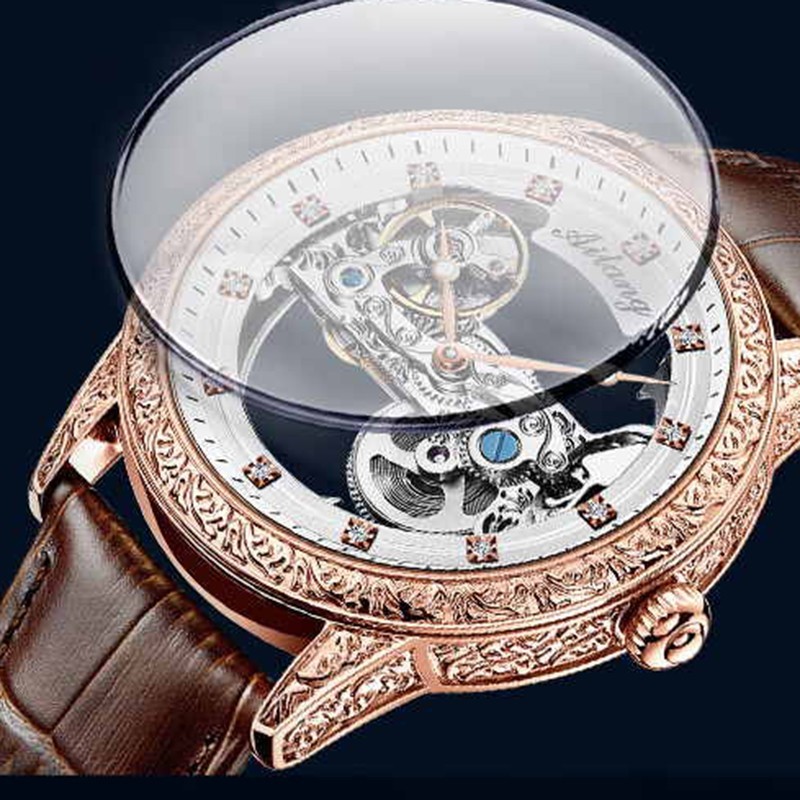 AILANG Men’s Automatic Mechanical Wristwatch Bridge Skeleton Sapphire Luminous