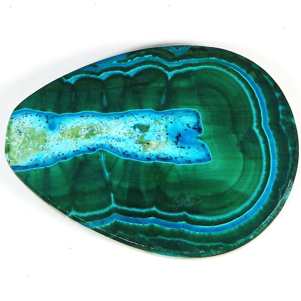 Natural Malachite Chrysocolla Pear Cabochon Gemstone 84.05 CT 29x40x6 mm sr264