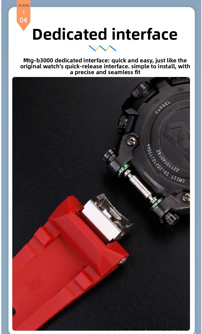 Waterproof Rubber Watch Strap for Casio G-SHOCK MTG-B3000 Metal Tough Series
