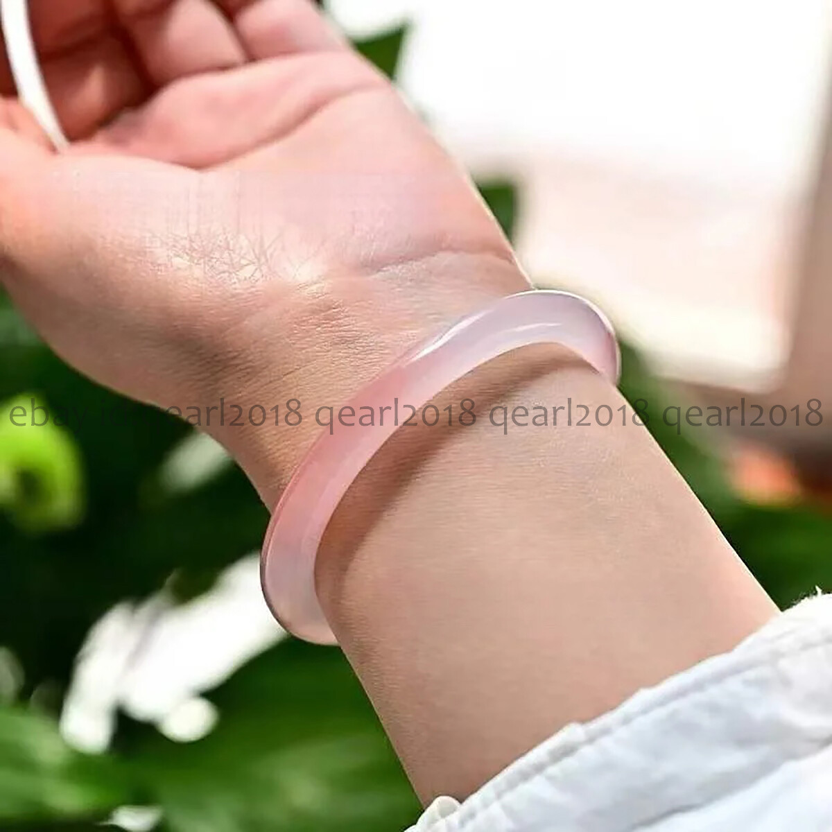 Pink White Jade Jadeite Bracelet Bangle Chinese Traditional Women Jewelry