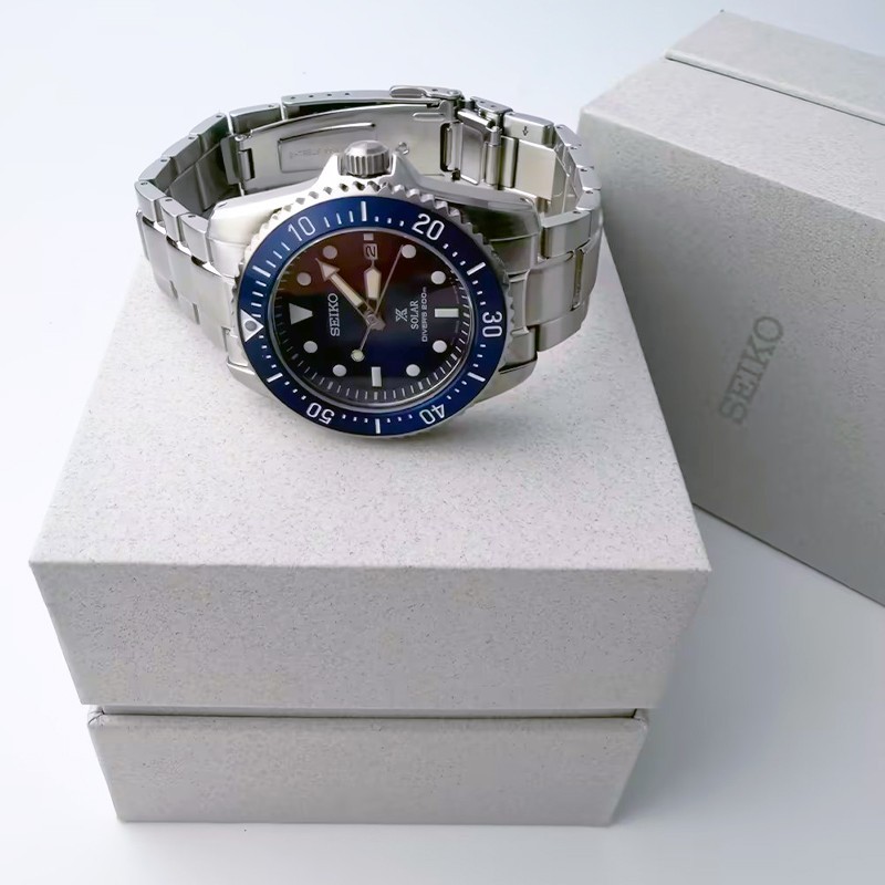 Seiko Prospex Sea Solar Power Men Blue Dial Stainless Steel SNE585 Watch 38.5mm