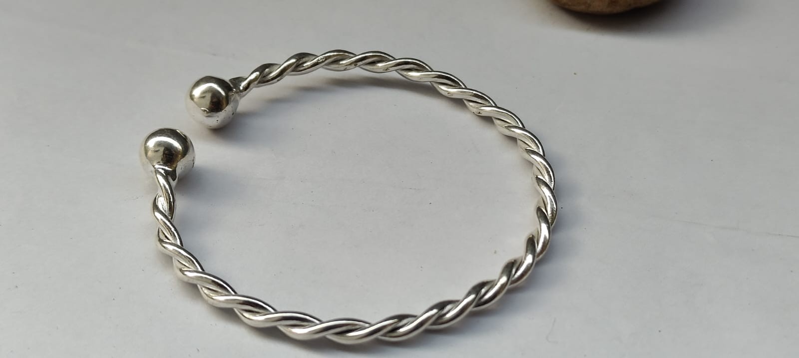 Thick Heavy Sterling Silver Ankle bangle, 925 Silver Plain Adjustable Bangle | H