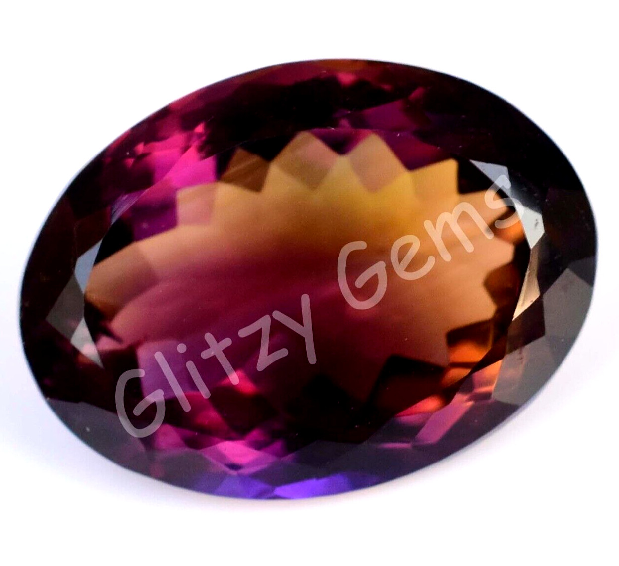 16.20 Ct Natural Bolivia Bi-Color Ametrine Oval Certified Untreated Gemstone