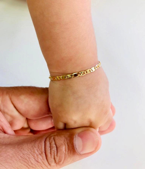 Newborn Baby/Childrens Boys/Girls Gold Filled Bracelet, Pulsera Para Bebe Niñas.