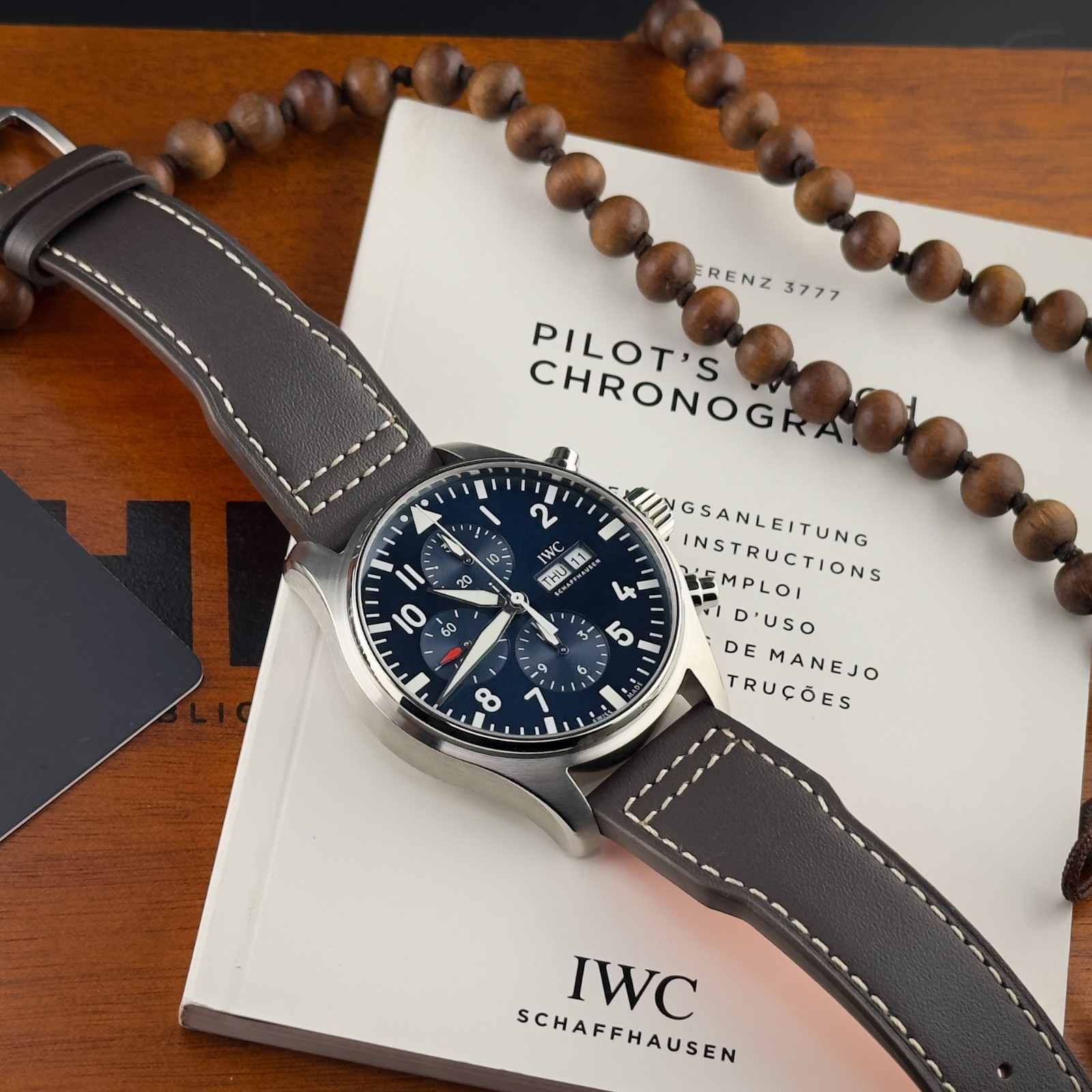IWC Pilot Chronograph Petit Prince 43mm IW377714 Steel Blue Dial Full Set 2021