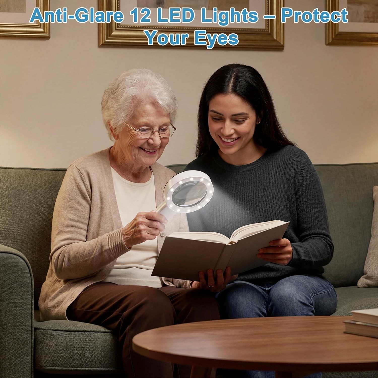 Ultra-Clear Reading Magnifier with 12 LEDs – Ideal for Seniors & Night Use