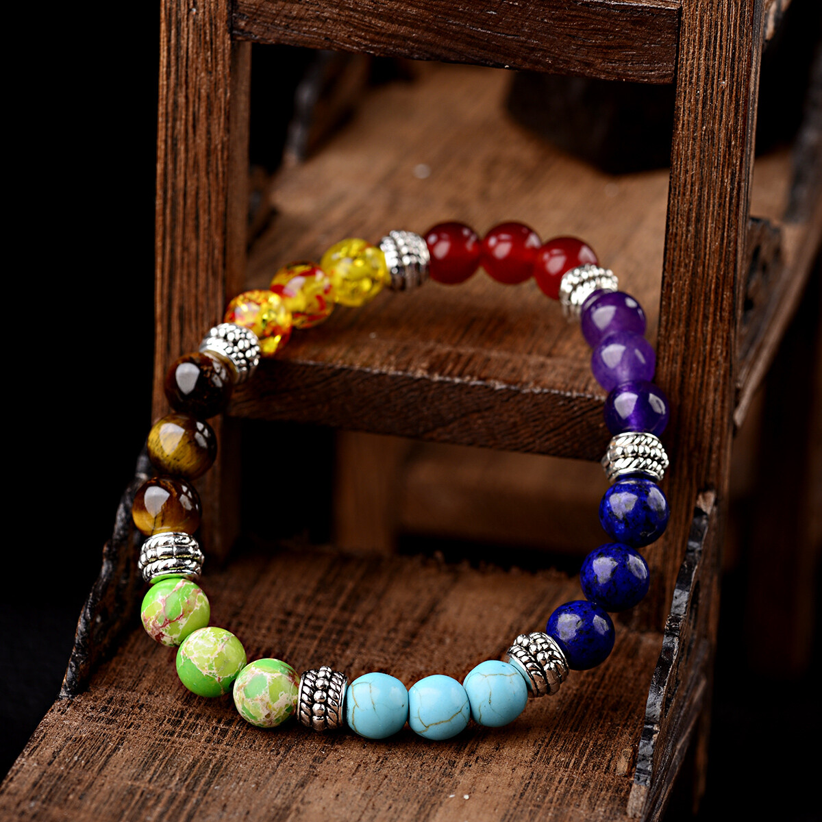 7 Chakra Natural Stone Reiki Energy Healing Women Men Charm Bracelets Jewelry