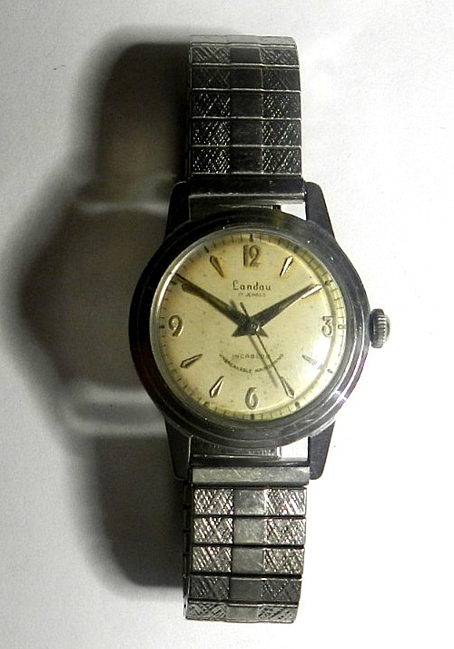 VTG SWISS 1950’S MENS LANDAU FLORINA 17’J INCABLOC MILITARY MANUAL WRISTWATCH