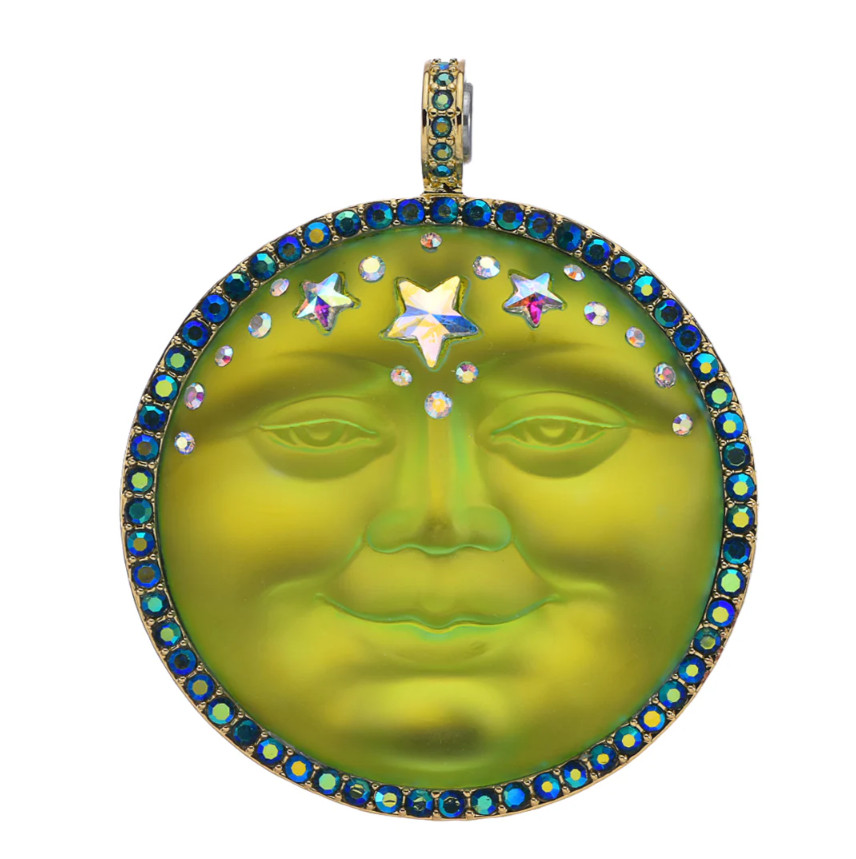 Kirks Folly Mystic Seaview Moon 50mm Magnetic Enhancer Gold tone Green Sphinx