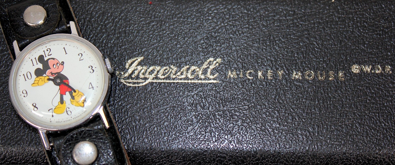 Vintage Ingersoll Timex Mickey Mouse Manual Wind Wrist Watch • Box • Works