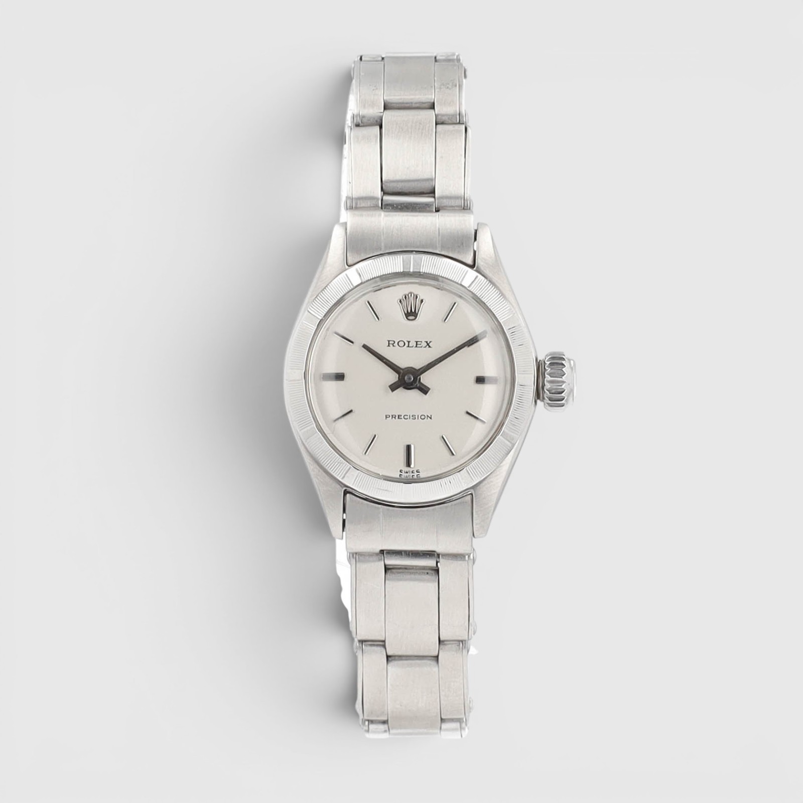 Rolex Precision 6523 25mm Silver Index Stainless Steel Manual Winding Watch