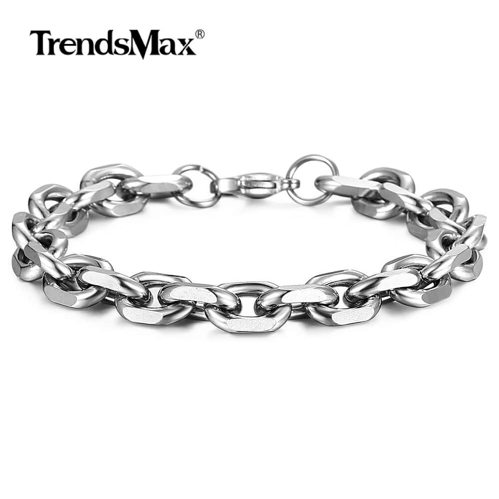 Mens Chain Silver Stainless Steel CABLE Link Necklace Bracelet Jewelry Set 7-26″