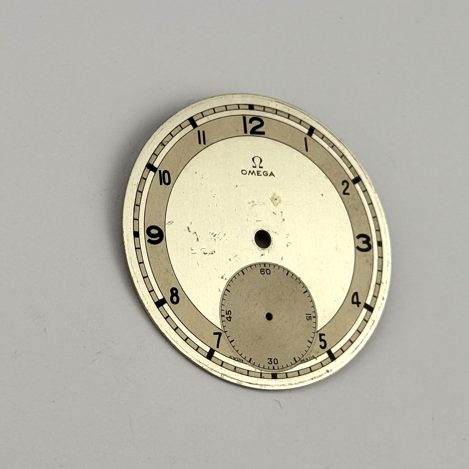 Omega Pocket Watch Silver Dial 42.13mm, 10.6mm On Feet Parts Repair (960)