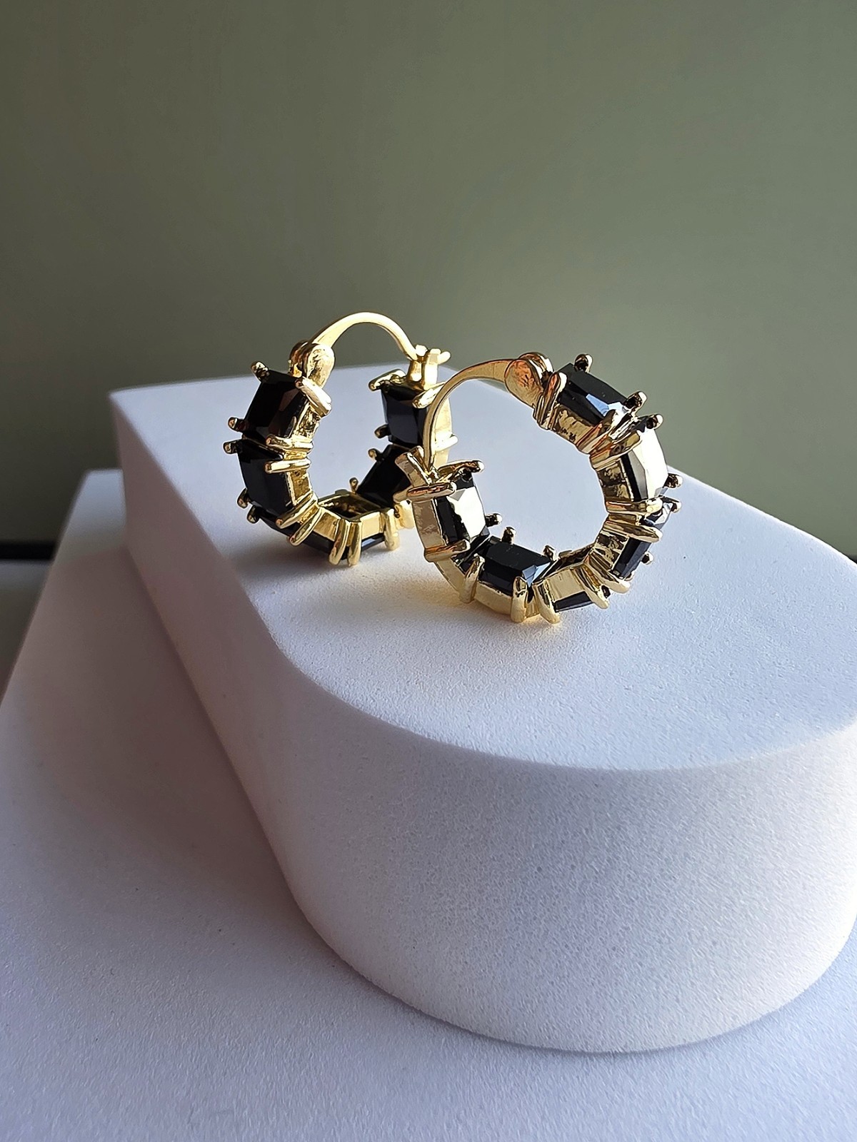 Black Onyx Earrings Gold Hoops 14k Birthday Gifts For Women