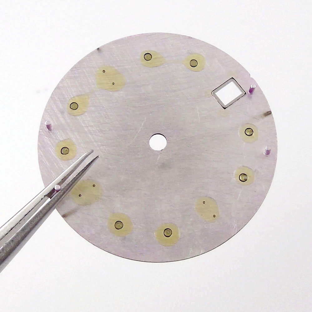 28.5mm Purple/Black Watch Dial Fit for NH35A Movement Crown at 3/3.8 o’clock