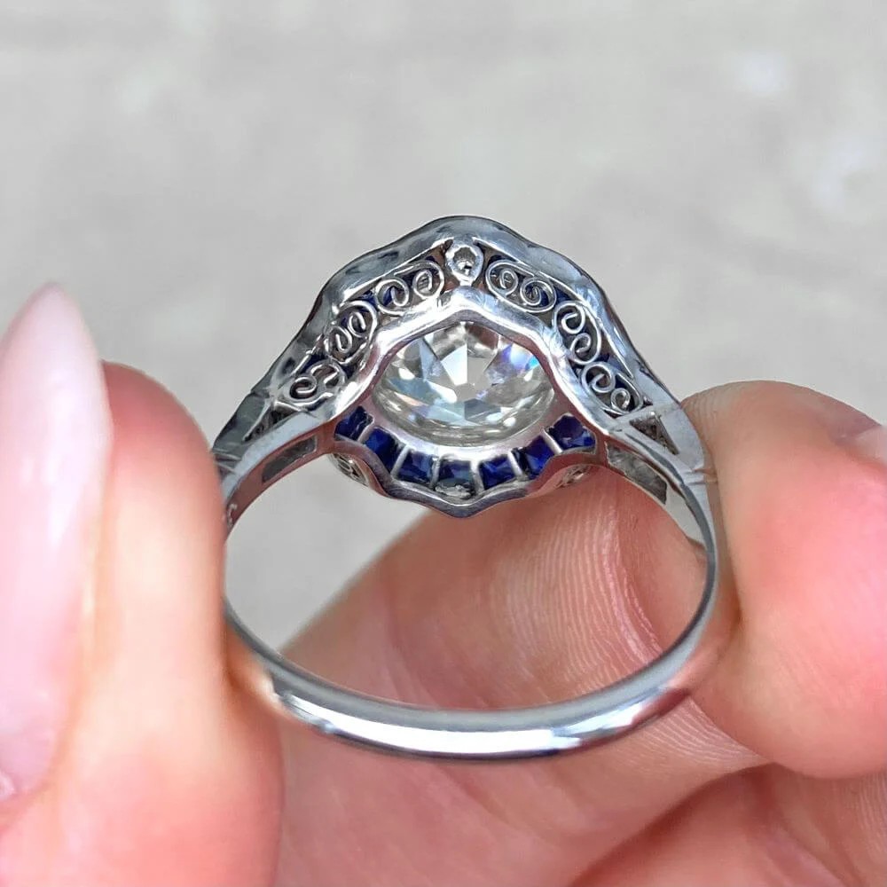 3Ct White Round Bezel Set Retro Style Engagement Wedding Ring Solid 925 Silver