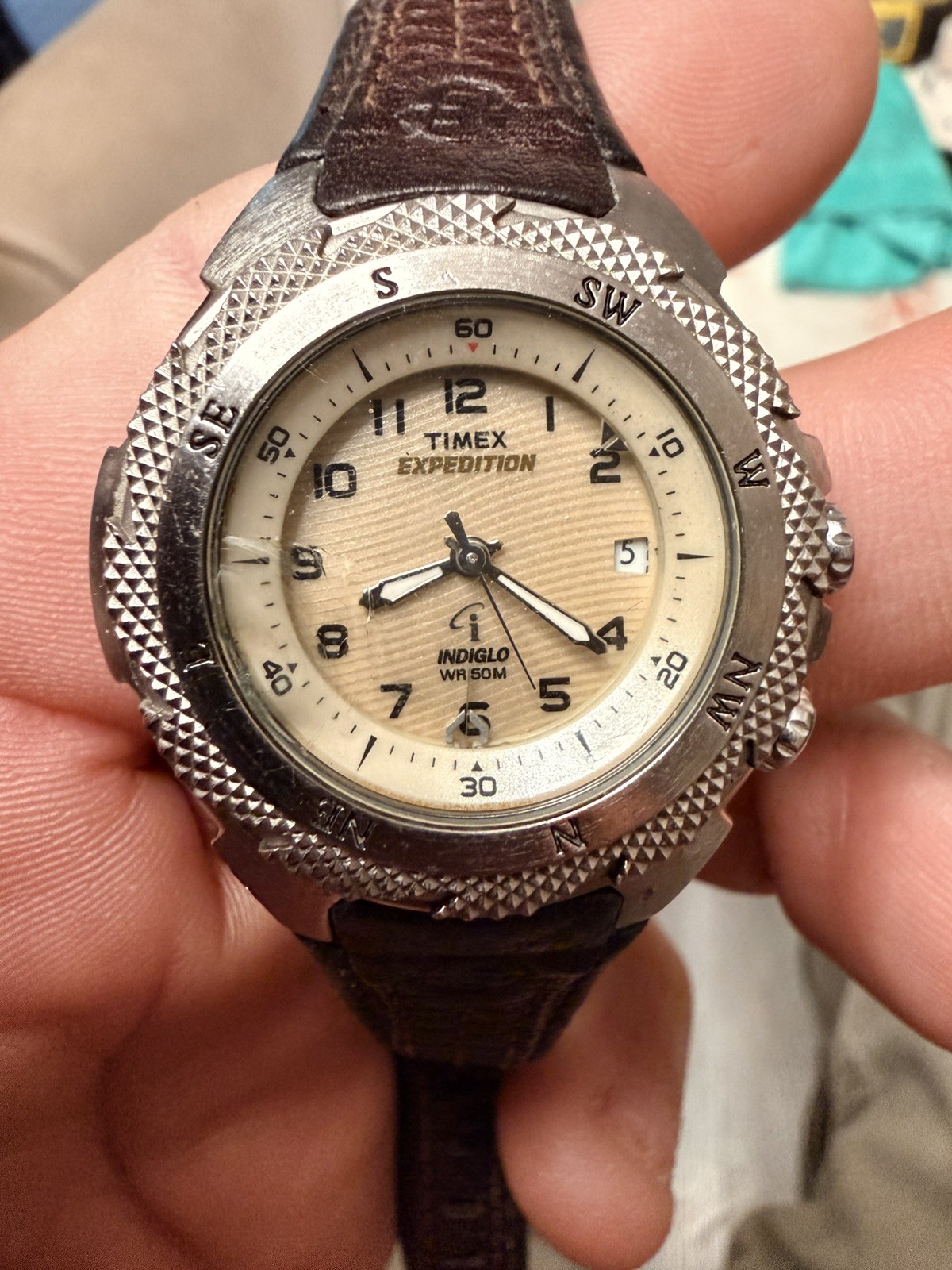 Timex Expedition Indiglo Womens Watch 32mm Easy Set Alarm Leather New Battery