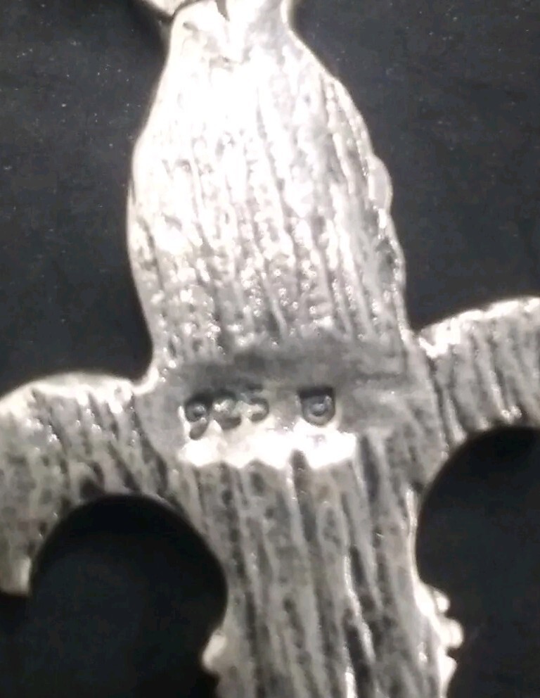 925 Silver Prince Of Wales Feathers Pendant With Makers Mark ?