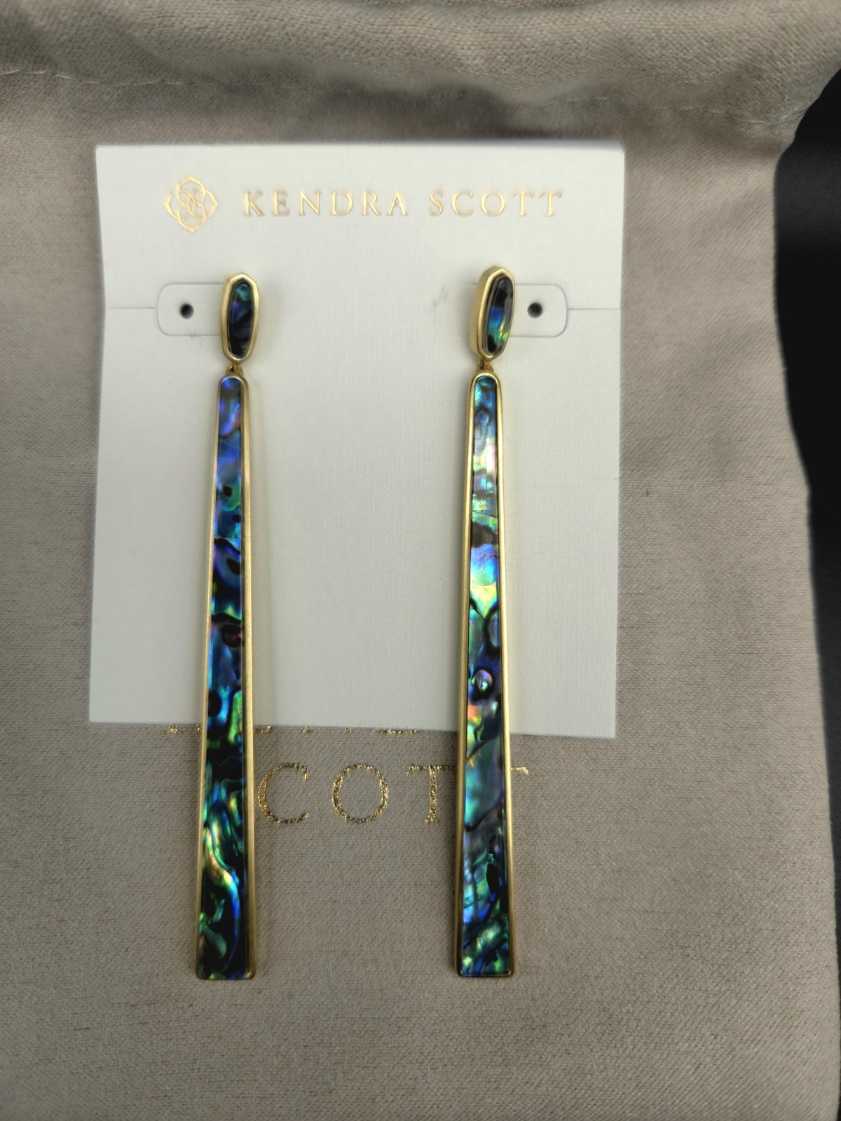 NWT Kendra Scott Brooklyn Shell Earrings – Gold Abalone Shell