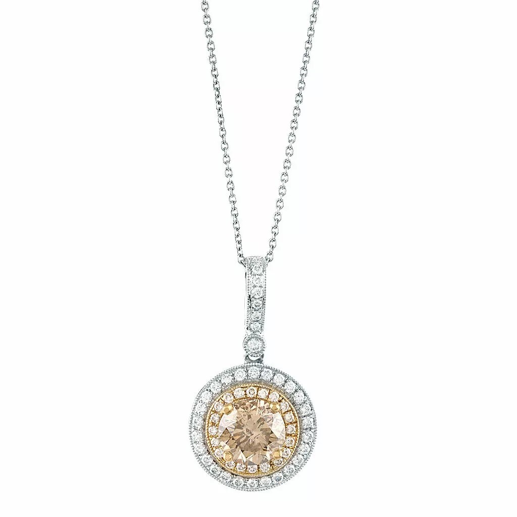 8 Ct Champagne Treated Diamond Pendant Great Shine And Luster VVS1 Certified