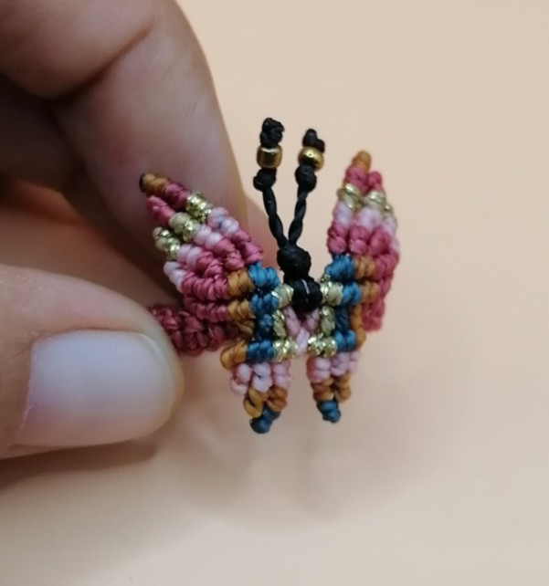 Macrame Woven Butterfly Ring – Vibrant and Handmade