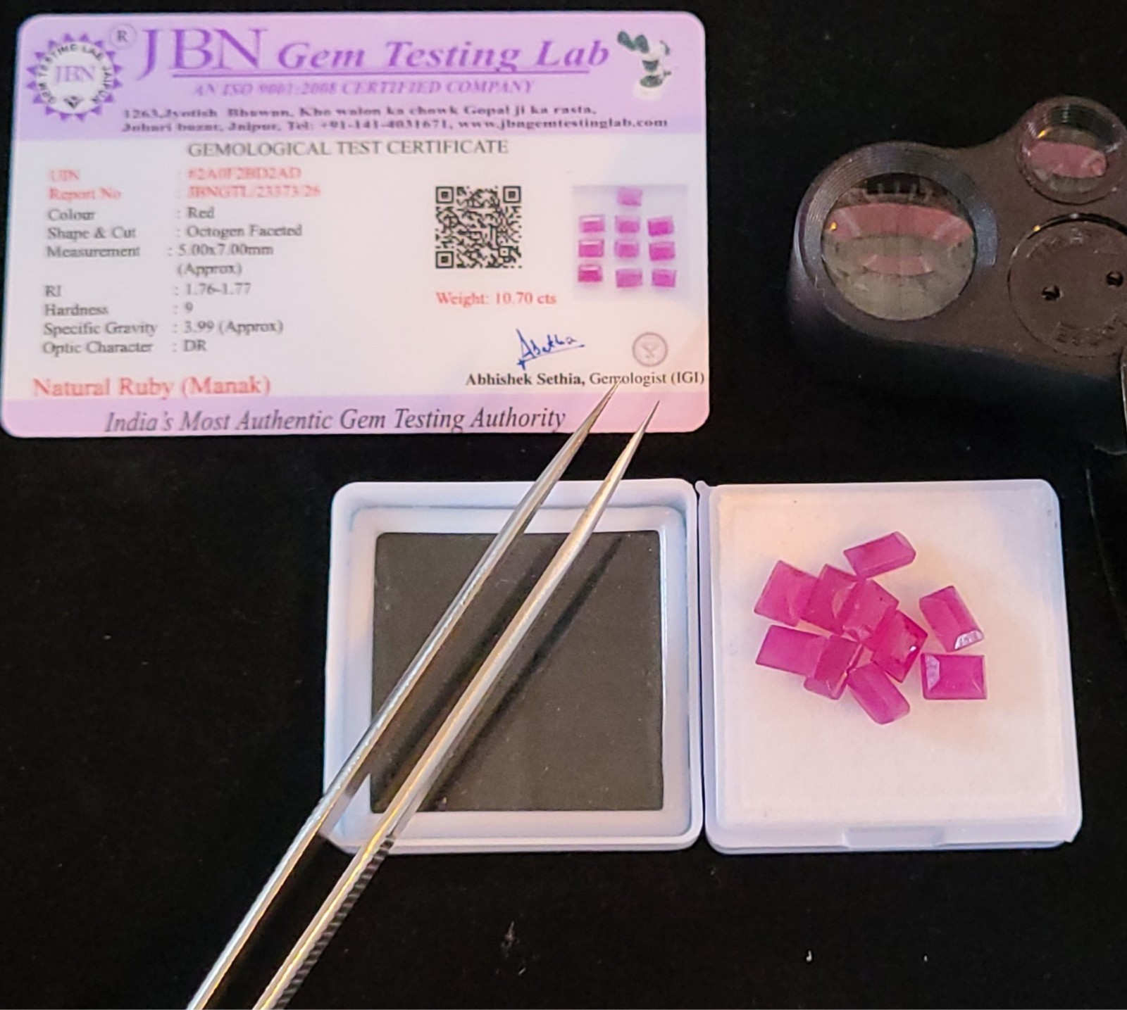 10ea Beautiful Pink Mozambique Rubies Natural Certified untreated 16.65ct,5x7mm