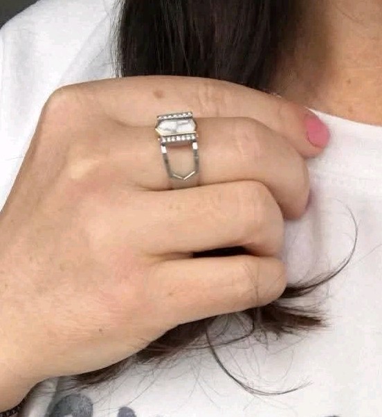 KEEP Collective SILVER RING Size M/L 7-9 Adjustable Charm Key Keeper NEW